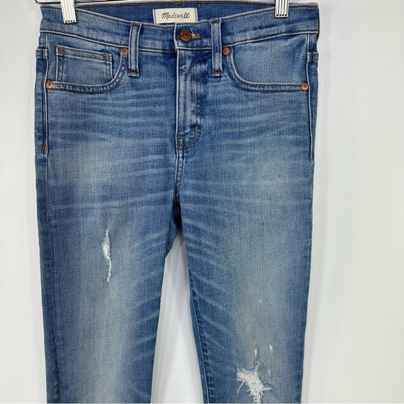 Madewell 9" High Rise Skinny Jeans Sz 26 In Destructed Hem Edition - Picture 4 of 17
